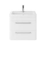 Hudson Reed Solar 600mm Wall Hung 2 Drawer Vanity Unit with Ceramic Basin