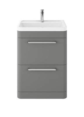 Hudson Reed Solar 600mm Floor Standing 2 Drawer Vanity Unit With Polymarble Basin