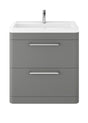 Hudson Reed Solar 800mm Cool Grey 2 Drawer Floor Standing Vanity Unit With Ceramic Basin