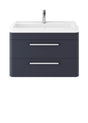 Hudson Reed Solar 800mm Indigo Blue Wall Hung 2 Drawer Vanity Unit With Ceramic Basin