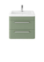 Solar 600mm Wall Hung 2-Drawer Unit and Ceramic 1 Tap Hole Basin