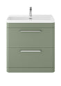 Hudson Reed Solar 800mm Fern Green Floor Standing 2-Drawer Vanity Unit With Basin