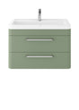 Hudson Reed Solar 800mm Fern Green Wall Hung 2-Drawer Vanity Unit with Ceramic 1 Tap Hole Basin