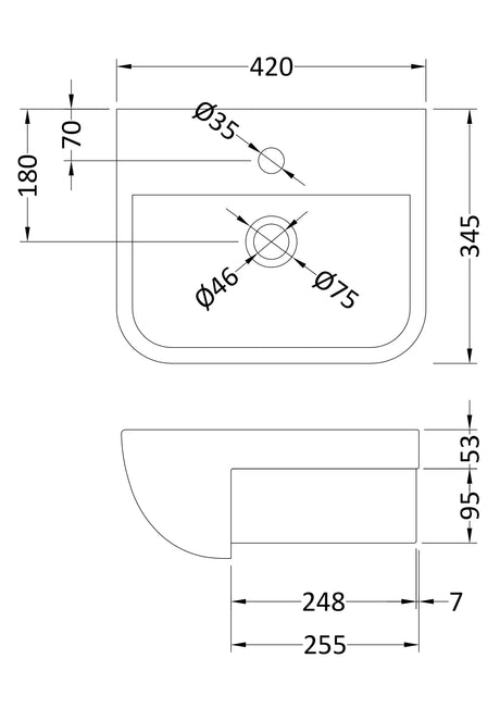 Furniture Ceramics Aria Semi Recessed Basin