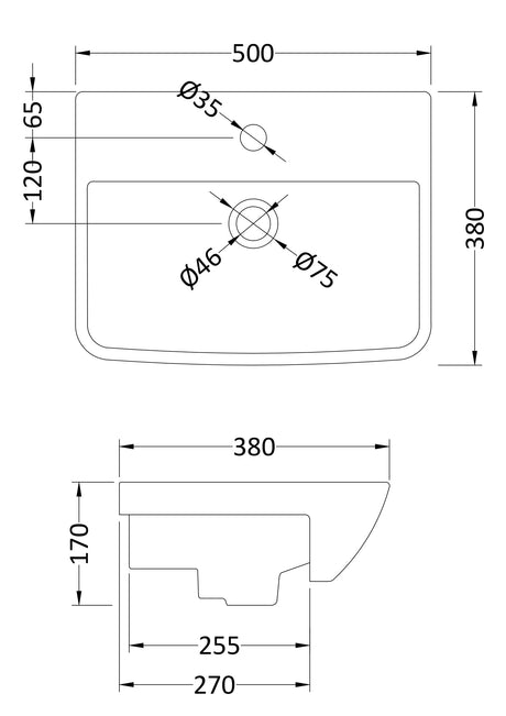 Furniture Ceramics Lynx Semi Recessed Basin