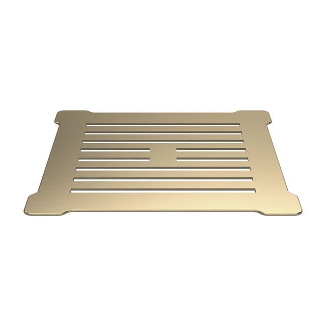 Square Shower Waste With Brushed Brass Top