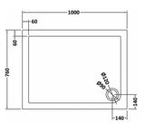 Rectangular Slimline Shower Tray 1000 x 760mm