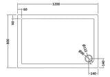 Rectangular Slimline Shower Tray 1200 x 800mm