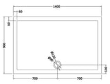 Rectangular Slimline Shower Tray 1400 x 900mm
