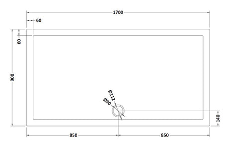 Rectangular Slimline Shower Tray 1700 x 900mm