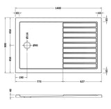 Rectangular Walk-In Slimline Shower Tray 1400 x 900mm