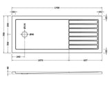 Rectangular Walk-In Slimline Shower Tray 1700 x 700mm