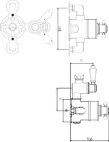 White Topaz Twin Thermostatic Shower Valve