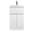 Hudson Reed Urban 500mm Satin White Floor Standing 2 Door 1 Drawer Vanity Unit With Basin