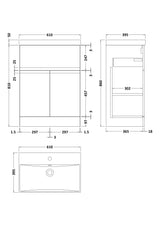 Hudson Reed Urban 600mm Floor Standing 2 Door Vanity Unit With Basin