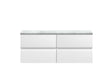 Hudson Reed Urban 1200mm Satin White Wall Hung 4-Drawer Unit With Laminate Worktop