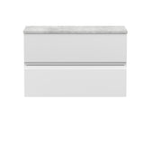 Hudson Reed Urban 800mm Satin White Wall Hung 2 Drawer Vanity Unit With Laminate Worktop