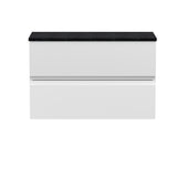 Hudson Reed Urban 800mm Satin White Wall Hung 2 Drawer Vanity Unit With Laminate Worktop
