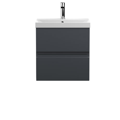 Hudson Reed Urban 510mm Soft Black Wall Hung 2 Drawer Vanity & Thin-Edge Ceramic Basin