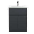 Hudson Reed Urban 600mm Soft Black 2 Door 1 Drawer Floor Standing Vanity Unit With Ceramic Basin