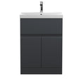 Hudson Reed Urban 600mm Floor Standing 2 Door 1 Drawer Vanity Unit With Thin-Edge Ceramic Basin, Soft Close