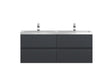 Hudson Reed Urban 1200mm Soft Black Wall Hung Vanity Unit With Double Polymarble Basin