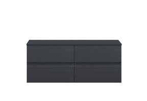 Hudson Reed Urban 1205mm Soft Black Wall Hung 4 Drawer Vanity Unit With Worktop