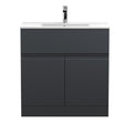 Hudson Reed Urban 800mm Soft Black Floor Standing 2 Door Vanity Unit With Ceramic Basin