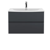 Hudson Reed Urban 810mm Soft Black 2 Drawer Wall Hung Vanity Unit with 1 Tap Hole Basin