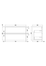 Hudson Reed Urban 800mm Wall Hung 2 Drawer Vanity Unit With Worktop