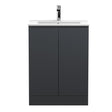 Hudson Reed Urban 600mm Soft Black Floor Standing 2 Door Vanity Unit With Basin
