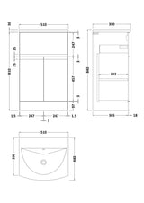 Hudson Reed Urban 510mm Satin Grey Floor Standing Vanity Unit with Basin