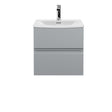 Hudson Reed Urban 500mm Satin Grey Wall Hung 2 Drawer Vanity Unit with Curved Basin