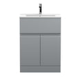 Hudson Reed Urban 600mm Satin Grey Floor Standing 2 Door 1 Drawer Vanity Unit With Basin