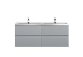 Hudson Reed Urban 1200mm Satin Grey 4-Drawer Wall Hung Vanity Unit With Double Ceramic Basin