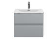 Hudson Reed Urban 600mm Satin Grey Wall Hung 2 Drawer Vanity Unit With Curved Basin