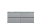 Hudson Reed Urban 1200mm Satin Grey Wall Hung 4-Drawer Unit With Laminate Worktop