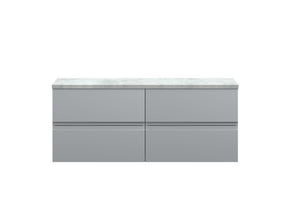 Hudson Reed Urban 1200mm Satin Grey Wall Hung 4-Drawer Unit With Laminate Worktop