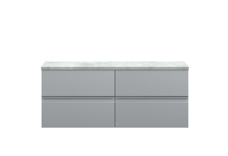 Hudson Reed Urban 1200mm Satin Grey Wall Hung 4-Drawer Unit With Laminate Worktop