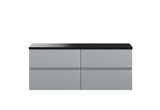 Hudson Reed Urban 1205mm Satin Grey Wall Hung 4-Drawer Vanity Unit With Laminate Worktop