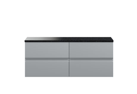 Hudson Reed Urban 1205mm Satin Grey Wall Hung 4-Drawer Vanity Unit With Laminate Worktop