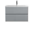 Hudson Reed Urban 800mm Satin Grey Wall Hung 2 Drawer Vanity Unit with Basin