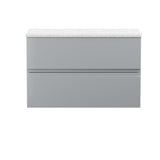 Hudson Reed Urban 800mm Satin Grey Wall Hung 2 Drawer Vanity Unit With Laminate Worktop