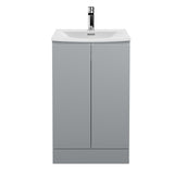 Hudson Reed Urban 500mm Satin Grey Floor Standing 2 Door Vanity Unit With Curved Basin