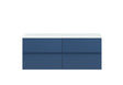 Hudson Reed Urban 1200mm Satin Blue Wall Hung 4-Drawer Unit With Laminate Worktop