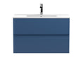 Hudson Reed Urban 805mm Satin Blue Wall Hung 2 Drawer Vanity Unit with Basin