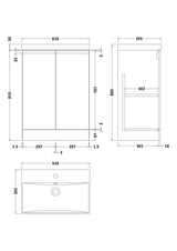 Hudson Reed Urban 600mm Floor Standing 2 Door Vanity Unit With Basin & Soft Close Doors