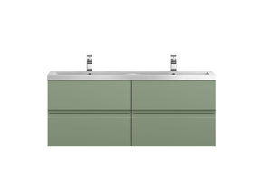 Hudson Reed Urban 1200mm Satin Green Wall Hung 4-Drawer Vanity Unit With Double Basin