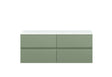 Hudson Reed Urban 1200mm Satin Green Wall Hung 4-Drawer Vanity Unit With Laminate Worktop