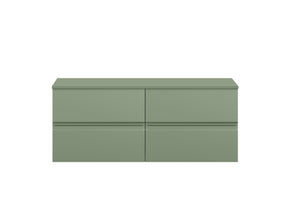 Hudson Reed Urban 1200mm Satin Green Wall Hung 4-Drawer Unit With Worktop